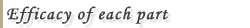Efficacy of each part